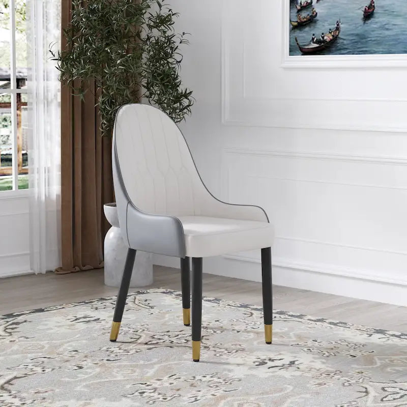 set of 2 Modern PU Leather Dining Chairs
