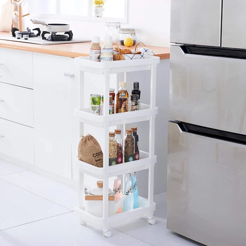 HANAMYA 4-Shelf Plastic Rolling Storage Cart