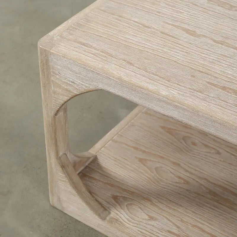 Artissance Reclaimed Wood Peking Ming Coffee Table, Large, 67 Inch Long, Weathered White Wash