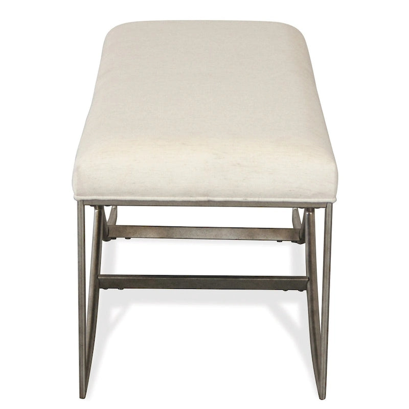 Roundhill Furniture Mantalia Upholstered Bench with Metal Frame, Champagne