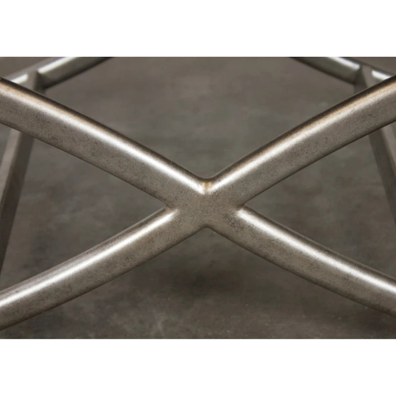 Roundhill Furniture Mantalia Upholstered Bench with Metal Frame, Champagne