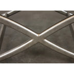 Roundhill Furniture Mantalia Upholstered Bench with Metal Frame, Champagne