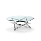 Lenox Square Modern Chrome Metal and Glass Coffee Table