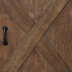 Bridgevine Home Farmhouse 66 inch Corner TV Stand for TVs up to 80 inches, No Assembly Required, Barnwood Finish