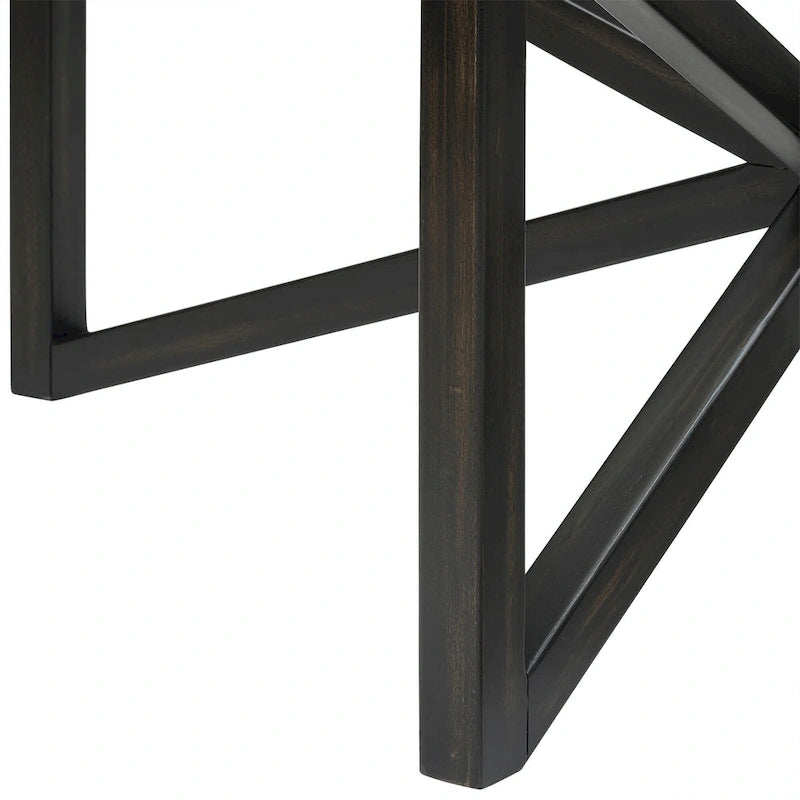 Contemporary Glass Coffee Table with Wood Base