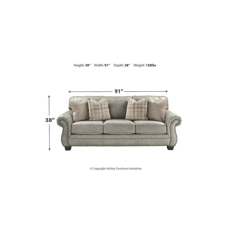 Signature Design by Ashley Olsberg Steel Sofa - 91  W x 38  D x 38  H