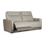 Signature Design by Ashley Battleville Silver 2 Seat Power Reclining Sofa with Adjustable Headrest - 85 W x 40 D x 43 H