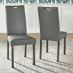 Simple Living Tilo Grey Faux Leather and Wengewood 7-piece Dining Set