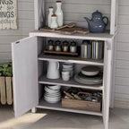 Figg Rustic Wood Multi-shelf Microwave Cabinet by Furniture of America