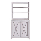 Figg Rustic Wood Multi-shelf Microwave Cabinet by Furniture of America