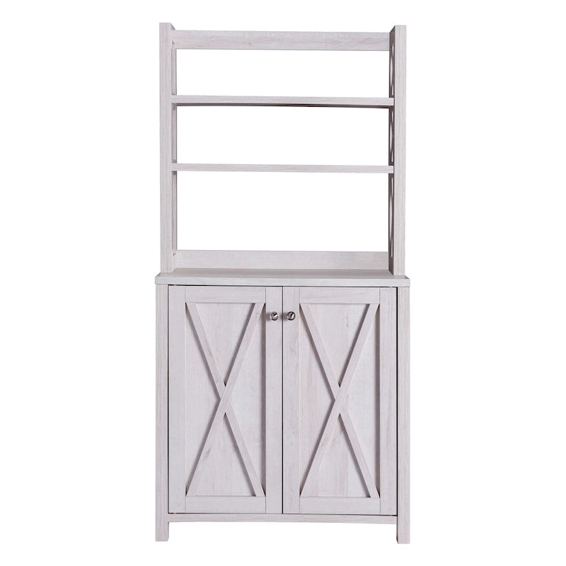 Figg Rustic Wood Multi-shelf Microwave Cabinet by Furniture of America