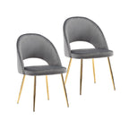 Porthos Home Batia Velvet Dining Chairs w/ Goldtone Metal Legs (Set of 2)