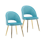 Porthos Home Batia Velvet Dining Chairs w/ Goldtone Metal Legs (Set of 2)