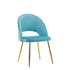 Porthos Home Batia Velvet Dining Chairs w/ Goldtone Metal Legs (Set of 2)