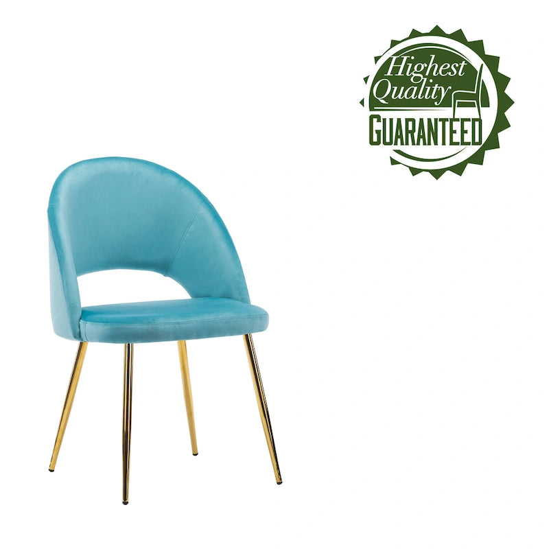 Porthos Home Batia Velvet Dining Chairs w/ Goldtone Metal Legs (Set of 2)