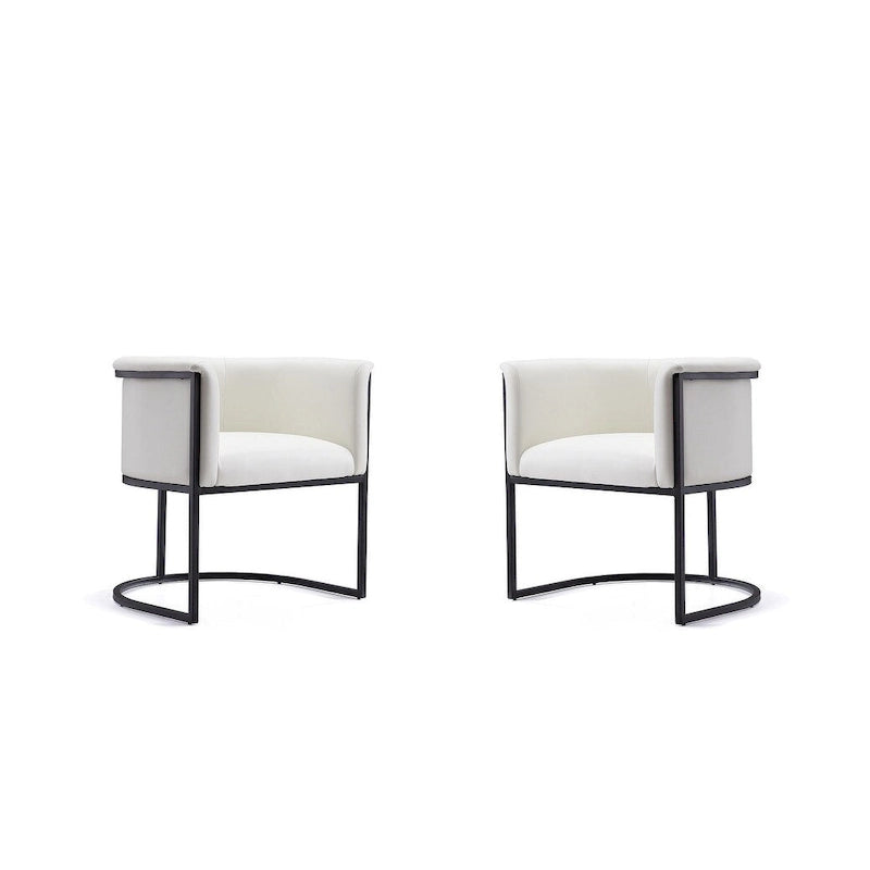 Bali Saddle and Black Faux Leather Dining Chair (Set of 2)
