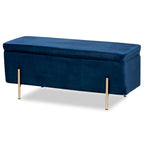 Rockwell Contemporary Glam&Luxe Velvet Upholstered Metal Storage Bench