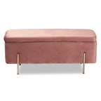 Rockwell Contemporary Glam&Luxe Velvet Upholstered Metal Storage Bench