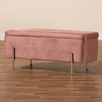 Rockwell Contemporary Glam&Luxe Velvet Upholstered Metal Storage Bench