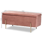 Rockwell Contemporary Glam&Luxe Velvet Upholstered Metal Storage Bench