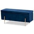 Rockwell Contemporary Glam&Luxe Velvet Upholstered Metal Storage Bench