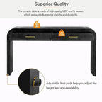 Irresistible Retro Silhouette Console Table: Open Style, Two Top Drawers