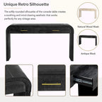 Irresistible Retro Silhouette Console Table: Open Style, Two Top Drawers