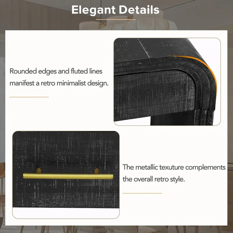 Irresistible Retro Silhouette Console Table: Open Style, Two Top Drawers