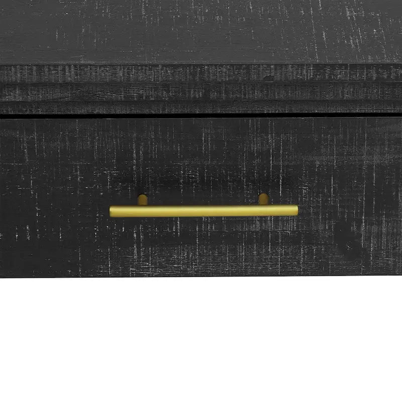 Irresistible Retro Silhouette Console Table: Open Style, Two Top Drawers