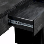 Irresistible Retro Silhouette Console Table: Open Style, Two Top Drawers