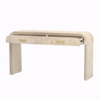 Irresistible Retro Silhouette Console Table: Open Style, Two Top Drawers