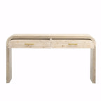 Irresistible Retro Silhouette Console Table: Open Style, Two Top Drawers