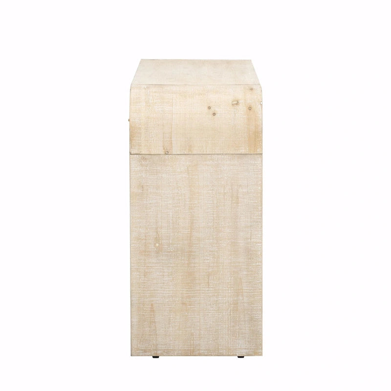 Irresistible Retro Silhouette Console Table: Open Style, Two Top Drawers