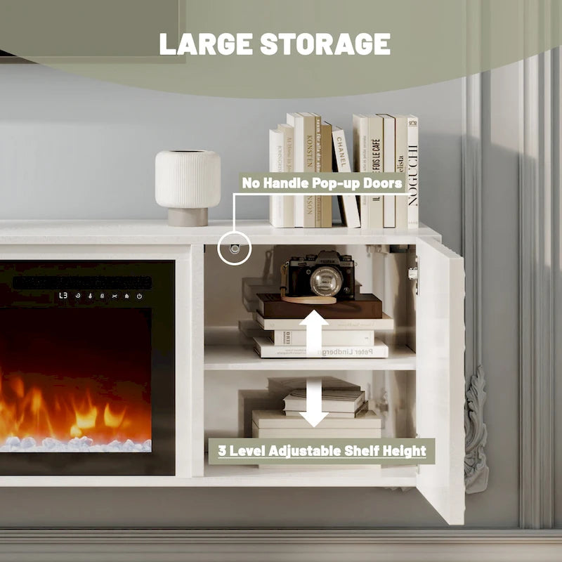 67  MDF Wall Mounted TV Stand with 36  Electric Fireplace