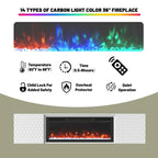 67  MDF Wall Mounted TV Stand with 36  Electric Fireplace