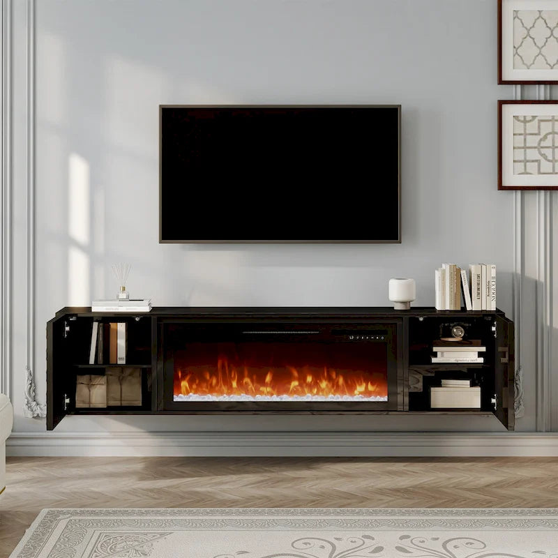 67  MDF Wall Mounted TV Stand with 36  Electric Fireplace