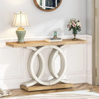 55 inches Farmhouse Console Table with Geometric Base