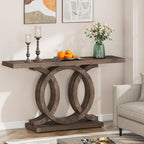 55 inches Farmhouse Console Table with Geometric Base