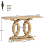 55 inches Farmhouse Console Table with Geometric Base