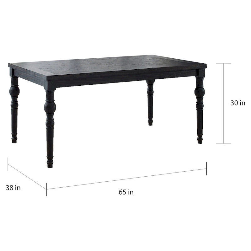 Roundhill Furniture Leviton Urban Style Wood Dark Wash Turned-Leg Dining Set: Table and 4 Chairs