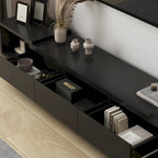 Modern Style Extendable TV Stand with 3Drawer White/Black 65.4 -106.3