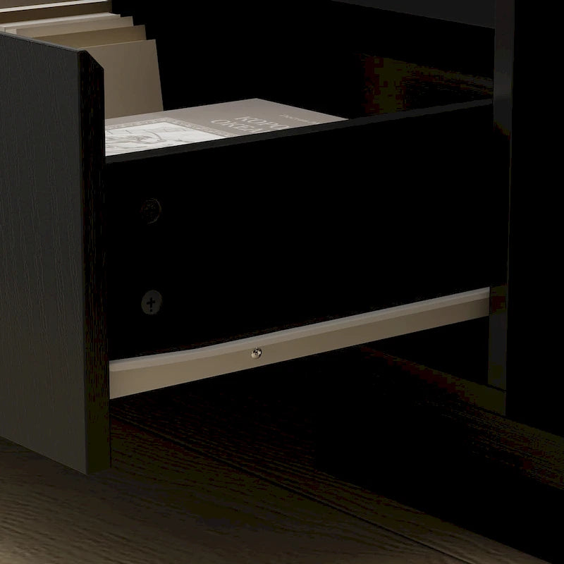 Modern Style Extendable TV Stand with 3Drawer White/Black 65.4 -106.3