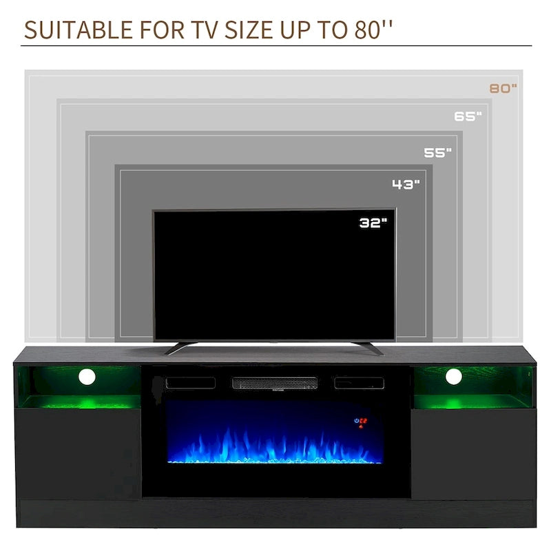 70  Fireplace TV Stand with 36  Electric Fireplace