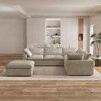 Widen Down Filled 5-Piece Sectional and Ottoman