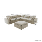 Widen Down Filled 5-Piece Sectional and Ottoman