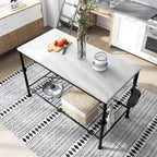 Avya Contemporary White and Gold 58-inch Wide Marble Top Kitchen Island by Furniture of America