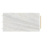 Avya Contemporary White and Gold 58-inch Wide Marble Top Kitchen Island by Furniture of America