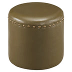 The Curated Nomad Barbossa Faux Leather Round Ottoman