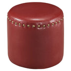The Curated Nomad Barbossa Faux Leather Round Ottoman