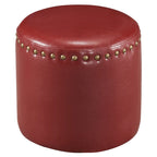 The Curated Nomad Barbossa Faux Leather Round Ottoman